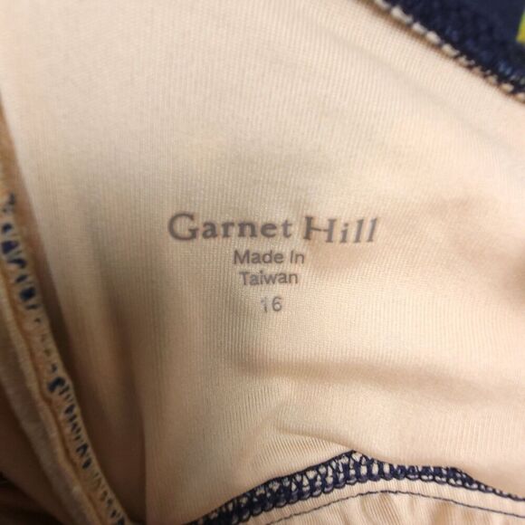 GARNET HILL Strapless Ruched Bandeau One Piece Swimsuit Navy Floral Plus Size 16 - Picture 2 of 7